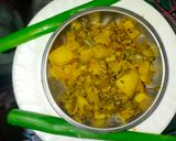 हरी प्याज़ और आलू की सब्जी (Hari pyaz aur aloo ki sabzi recipe in Hindi) रेसिपी चरण 4 फोटो