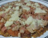 Foto del paso 7 de la receta: "Pizza"🍕de plátano🍌🥓🍗pintón🍕🧀🍅sin horno