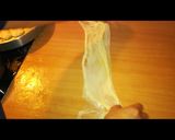 A picture of step 4 of Lebanese meat pastry /pie _meat in dough_.