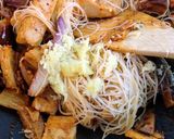 Foto del paso 4 de la receta: 144.🍜Fideos de arroz con berenjena, heura y kimchi🍆(Vegano)