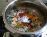 A picture of step 2 of Masala bhat and masala bhakhri.