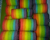 Mini Roll Cake Rainbow langkah memasak 8 foto