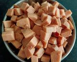 A picture of step 1 of Suran nu shak/ Vrat ki subji.