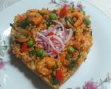A picture of step 8 of Arroz con Mariscos (Peruvian Seafood Rice).