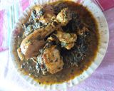 A picture of step 4 of Chicken spinach with fenugreek leaves.
