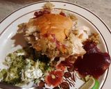 A picture of step 5 of Thanksgiving twice sandwich.