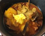 A picture of step 4 of Aam Kasundi Mangsho (Mutton in Raw Mango-Mustard Gravy).