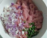 A picture of step 2 of Seekh kabab.