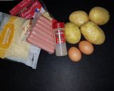 A picture of step 1 of Potato, Cheese, and Frankfurter Croquettes.