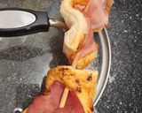 A picture of step 1 of Ham puff's.