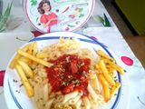 Macarrones con salsa dos chorizos!!