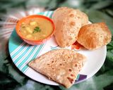 A picture of step 10 of Poori sagu and chapathi.