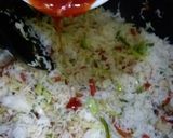 A picture of step 5 of Fried rice with shashlik.