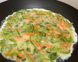 A picture of step 1 of Carrot, capsicum with egg,cheese sandwich.