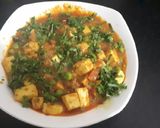 A picture of step 9 of Achari Paneer Muter.