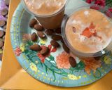A picture of step 3 of Kesar mango ice cream shake.
