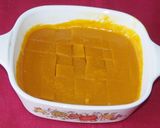 A picture of step 3 of Honeyed curd with mango jelly topping.