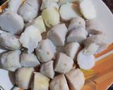 A picture of step 1 of Arbi masala curry.