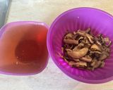 A picture of step 1 of Spaghetti with Miso Cream, Shiitake Mushrooms, and Crushed Hazelnuts.