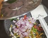 A picture of step 1 of Cabbage thoran.