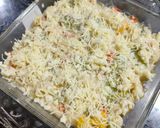 A picture of step 8 of Baked Chifferi with Veggies and White Sauce.