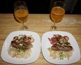 A picture of step 2 of Bratwursts with Bavarian Potato Salad and Bavarian Braised Cabbage, Jon Style.