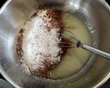 A picture of step 1 of Eggless Chocolate Cake.