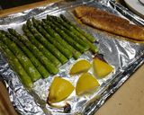 A picture of step 4 of Oven Baked Blackened Snapper w/ Asparagus.
