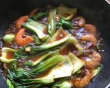 Gambar langkah 3 resipi Sayur Pak Choy Tumis Udang.