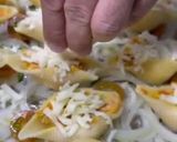 Foto del paso 9 de la receta: Conchas de pasta rellenas en tres tipos ! Cangrejo, vegetales, champiñones y tocino