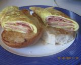 Foto del paso 6 de la receta: Desayuno con huevo, bacon y pan