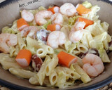 Foto del paso 7 de la receta: Ensalada marinera de pasta con mayonesa de hierbabuena