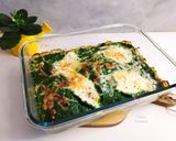 Spenót csőben sütve 3 az 1-ben -tojással és krumplival recept fázis 5 fotója
