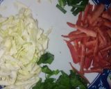 A picture of step 1 of Vegetable noodles omlete.