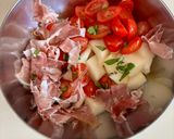 Φωτογραφία βήματος 1 της συνταγής 🥗 Σαλάτα πεπόνι ντοματίνια προσούτο!