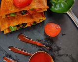 A picture of step 6 of Besan chilla sandwich.