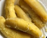 A picture of step 3 of Matoke(plantain) Ugandan style.