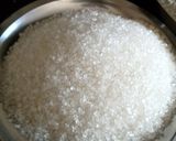 A picture of step 1 of Coconut burfi.