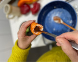 Foto del paso 9 de la receta: Champiñones grandes rellenos acompañado de ají dulce relleno