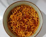 A picture of step 3 of Kathiyawadi Sev tamatar.