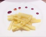 A picture of step 1 of Mc Donald style French fries.