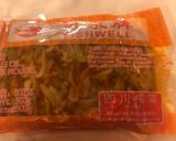 A picture of step 3 of Pan fry ground pork with Bean curd sheet, edamame and preserved mustard stem.