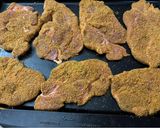 A picture of step 2 of Shake and bake pork chops.