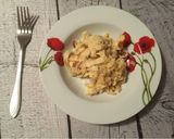 A picture of step 4 of Vegan Alfredo.