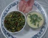 A picture of step 7 of Green Pulao (Jain).