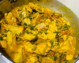 A picture of step 4 of Methi Chicken (Chicken in fenugreek gravy).