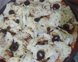 A picture of step 6 of Chicken fajita pizza 🍕🍕.