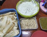 A picture of step 9 of Green Salsa Tamales with Hoja Santa Leaves.