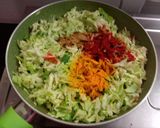 A picture of step 5 of Gobi and Mutter Sabji.
