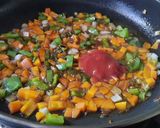 A picture of step 2 of Raw mango mixed Vegetable rice.